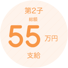 第2子　総額55万円支給